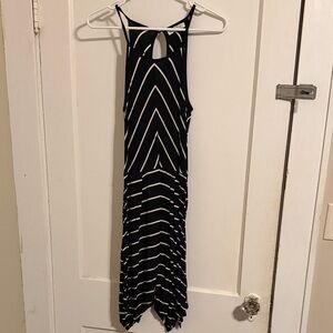 love, Fire Black and White Asymmetrical Dress